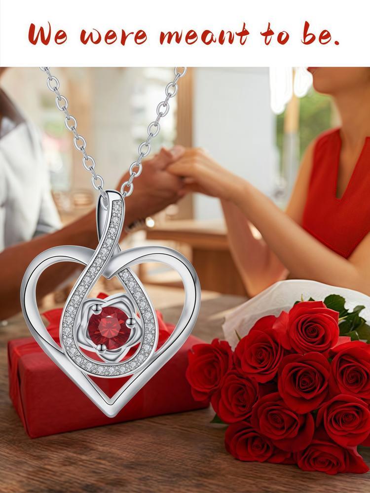 Rose Bear Gift Box, Including Bear Pendant Necklace & Artificial Rose Flower & Greeting Card & Gift Bag, Fashion Gift for Women & Girls