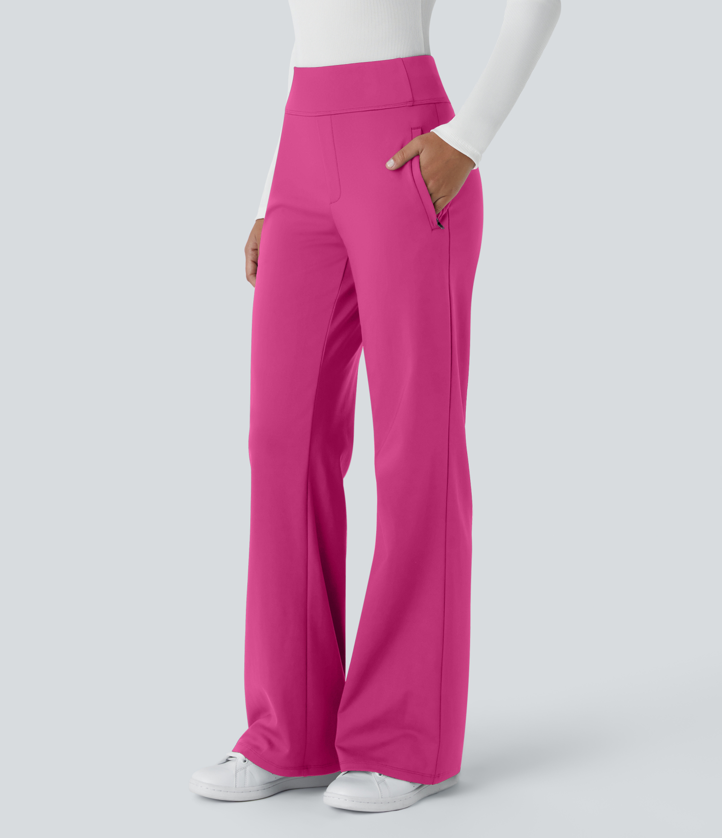 FlexMid Rise Side Zipper Pocket Work Flare Pants