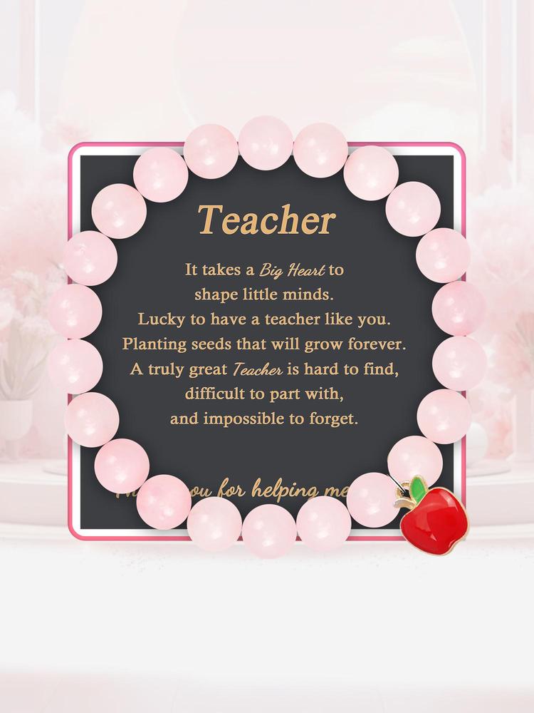 Teacher's Day Gift, Red Apple Bracelet Gift for Teacher, Thank You Gift for Teacher, Christmas Gift for Teacher