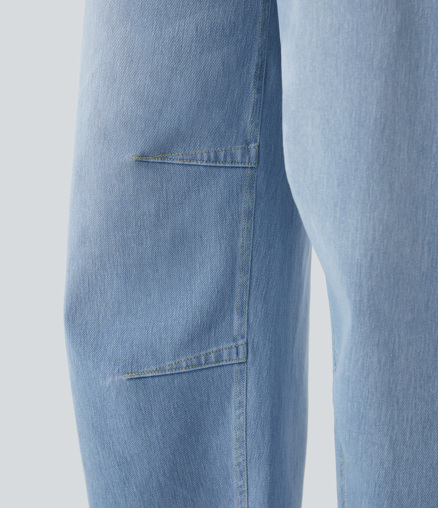 FlexMid Rise Pockets Barrel Leg Casual Jeans