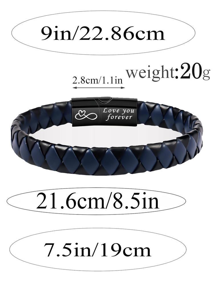 Men's Fashion Letter Pattern Braid Design Bracelet, Casual Trendy Bracelet for Party, Daily Clothing Decor, Trendy All-match & Exquisite Jewelry for Birthday Gift