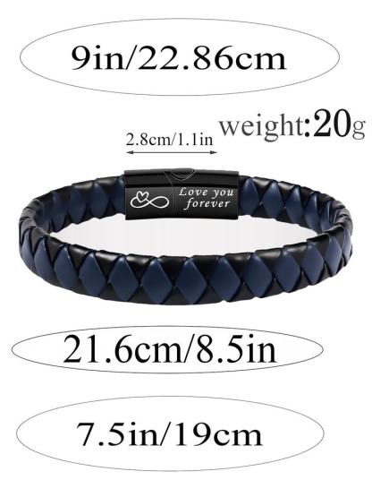 Men's Fashion Letter Pattern Braid Design Bracelet, Casual Trendy Bracelet for Party, Daily Clothing Decor, Trendy All-match & Exquisite Jewelry for Birthday Gift