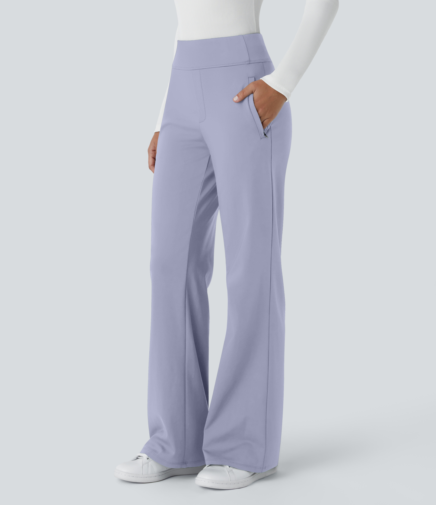 FlexMid Rise Side Zipper Pocket Work Flare Pants