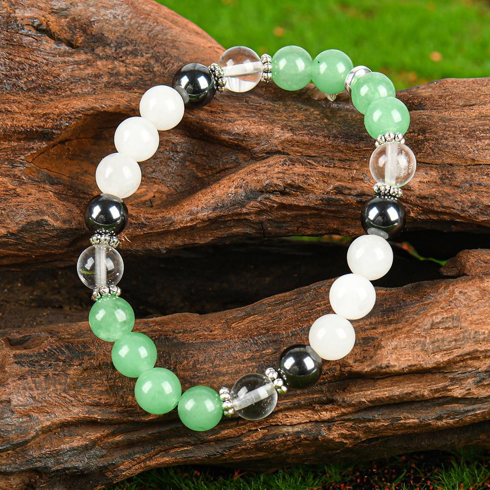 Crystal bracelet, Handmade Crystal Beads, Solid Color, Inspired Women'S And Men'S Jewelry Gift Stone Bracelet for Women, Brings Serenity & Luck - Sparkling Faux Crystal Jewelry, Infused with Prosperity Energy, Protection, Vitality