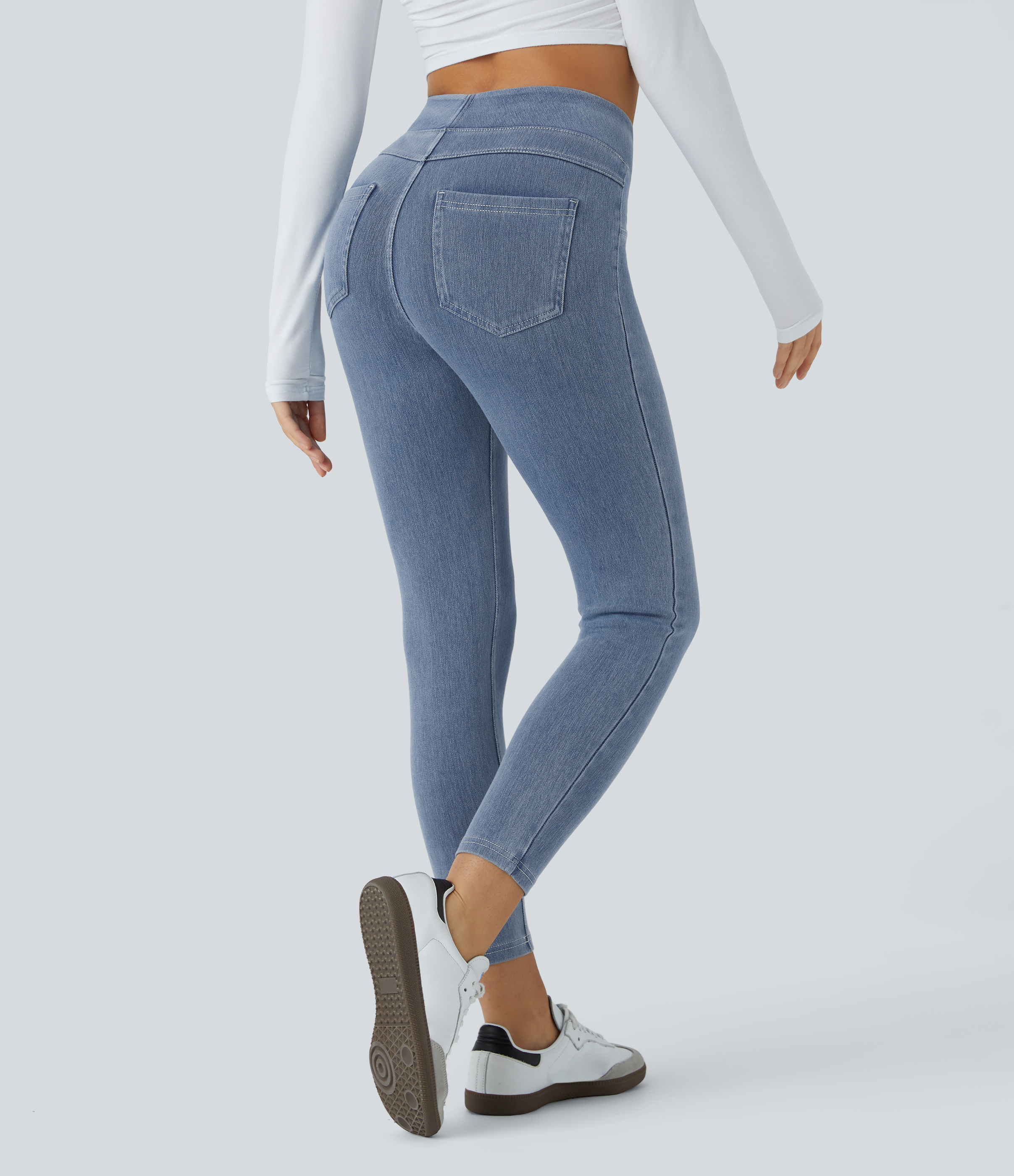 FlexHigh Waisted Pocket Denim Casual Leggings