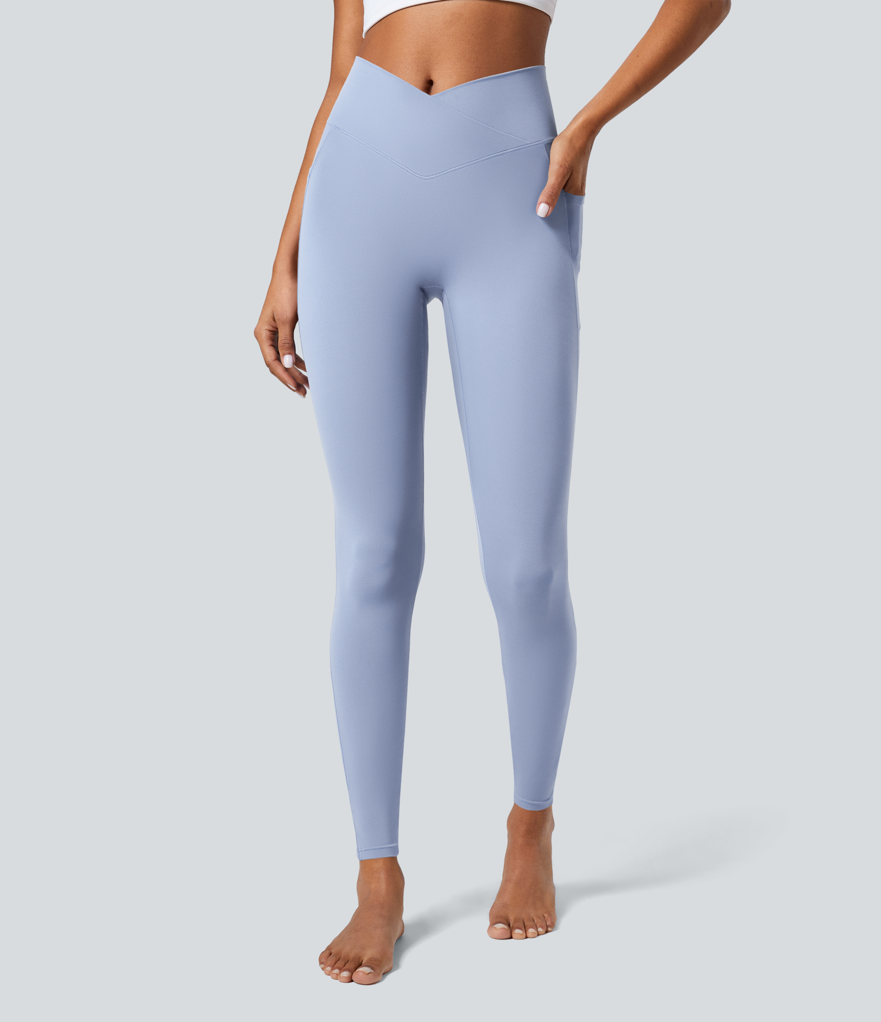 SoftlyZeroCrossover Pocket Plain Leggings-UPF50+