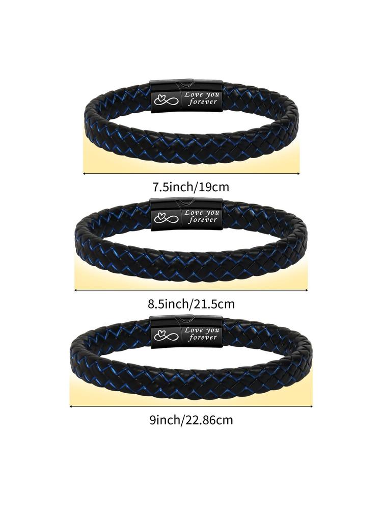 Men's Vintage Synthetic Leather Bracelet, with Gift Card, Fashionable Knotted Bracelet for Husband from Wife, Birthday Gifts for Son from Mom