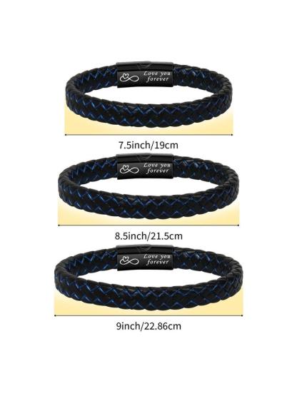 Men's Vintage Synthetic Leather Bracelet, with Gift Card, Fashionable Knotted Bracelet for Husband from Wife, Birthday Gifts for Son from Mom