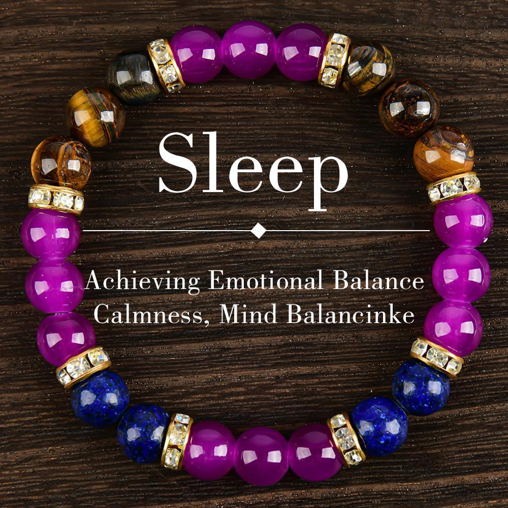 ARPURRAINA Lapis Lazuli & Tiger's Eye Elastic Bracelets for Men & Women Relieve Insomnia Aid Sleep Infuse Prosperity Energy Bring Peace Luck Perfect Gifts Crystal Bracelet