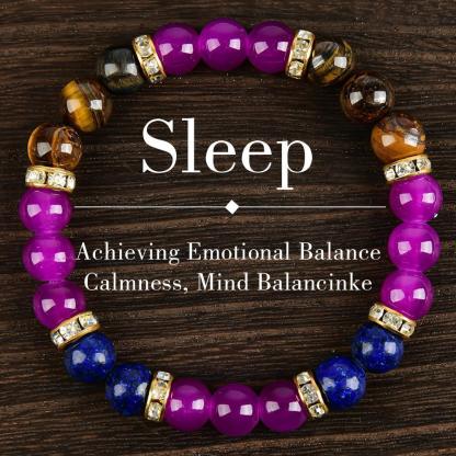 ARPURRAINA Lapis Lazuli & Tiger's Eye Elastic Bracelets for Men & Women Relieve Insomnia Aid Sleep Infuse Prosperity Energy Bring Peace Luck Perfect Gifts Crystal Bracelet