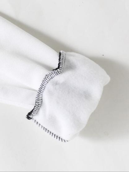 Girls' Short Baseball Jacket Coat, Cartoon Design, Elastic Fabric, Fitted Style, Fall & Winter School Uniform Outerwear, Striped Trim Jacket