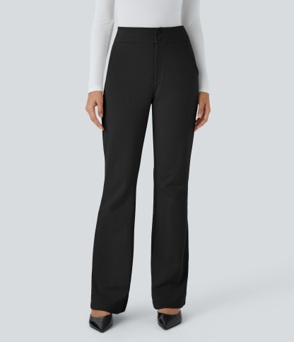 FlexHigh Waisted Zipper Pocket Slim Fit Work Pants