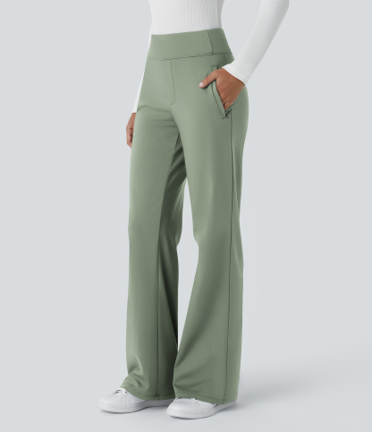 FlexMid Rise Side Zipper Pocket Work Flare Pants