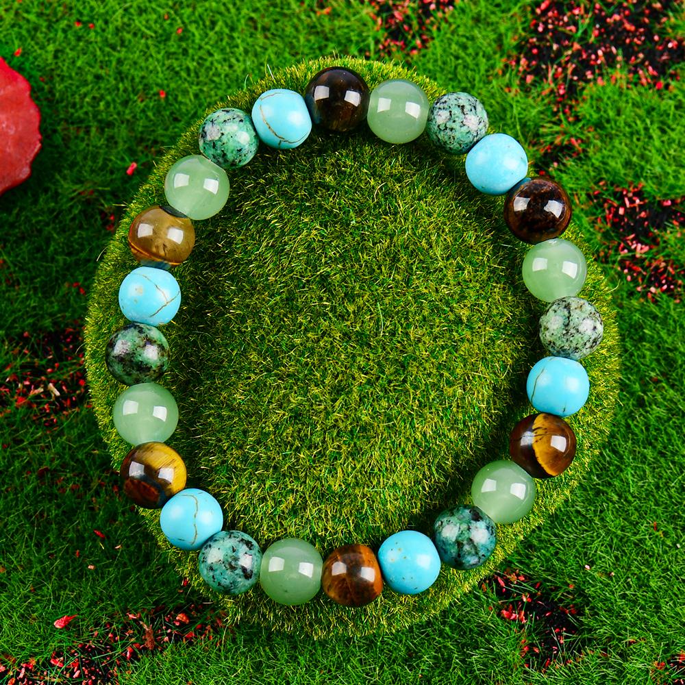 Stress-reducing Crystal Relaxing Bracelet For Both Men And Women, Calm blue friendship bracelet blue bracelet beaded  jewelry protection bracelet encouragement gift fashion artificial unisex jewelry gift Colorblock Beaded Crystal Bracelet