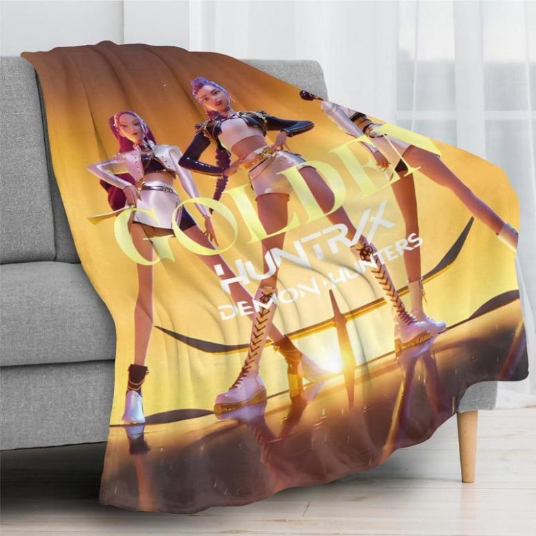 K-Pop Demon Hunter Poster Blanket, Soft Flannel Shawl, Design, Home Office Camping Sofa Bed Cover, Netflix Fan Gift, Gift For Kids, Gift For Men & Women