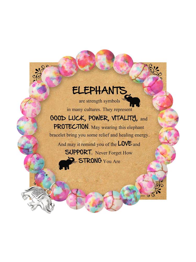 1PC Christmas Gift for Women, Birthday Gift for Daughter Son Niece Nephew, Cute Elephant Bracelet Gift for Mom Dad, Mother's Day Gift for Mom, Bracelet Gift for Elephant lover