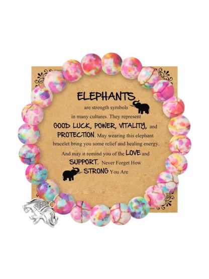 1PC Christmas Gift for Women, Birthday Gift for Daughter Son Niece Nephew, Cute Elephant Bracelet Gift for Mom Dad, Mother's Day Gift for Mom, Bracelet Gift for Elephant lover