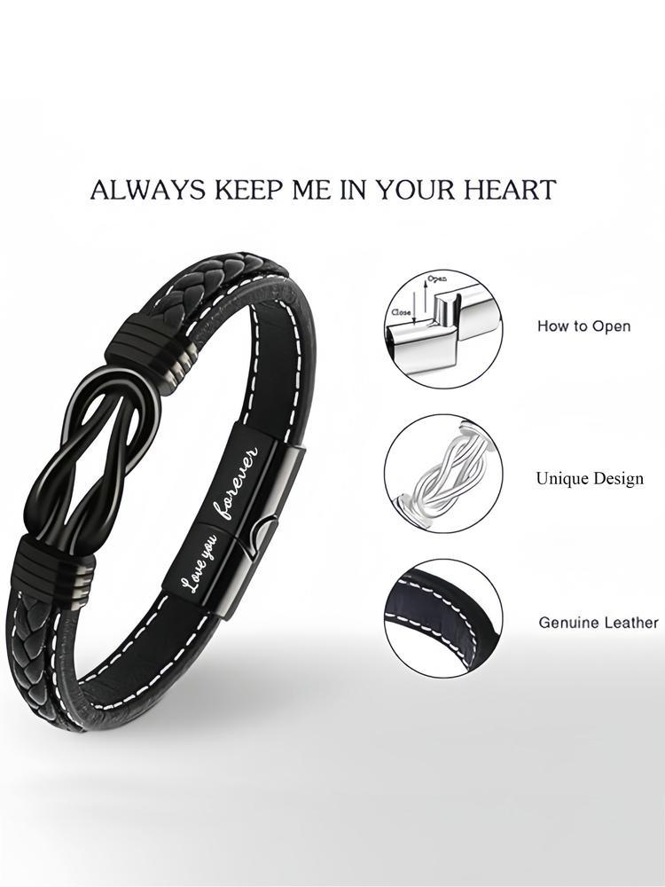 Leather Bracelet for Nephew, Braid Design, Artificial Leather Chain, Casual Style, All-Season Wear, Perfect Christmas & Birthday Gift, Handmade Jewelry