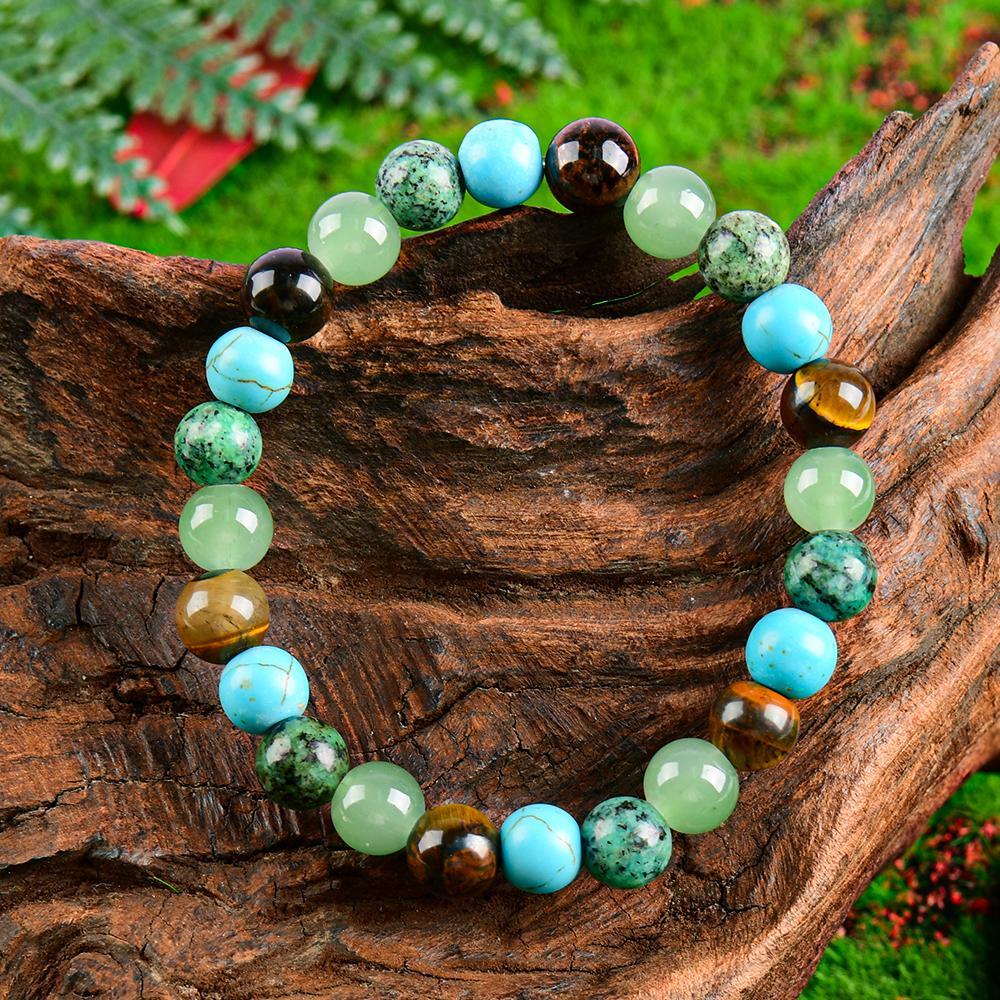 Stress-reducing Crystal Relaxing Bracelet For Both Men And Women, Calm blue friendship bracelet blue bracelet beaded  jewelry protection bracelet encouragement gift fashion artificial unisex jewelry gift Colorblock Beaded Crystal Bracelet