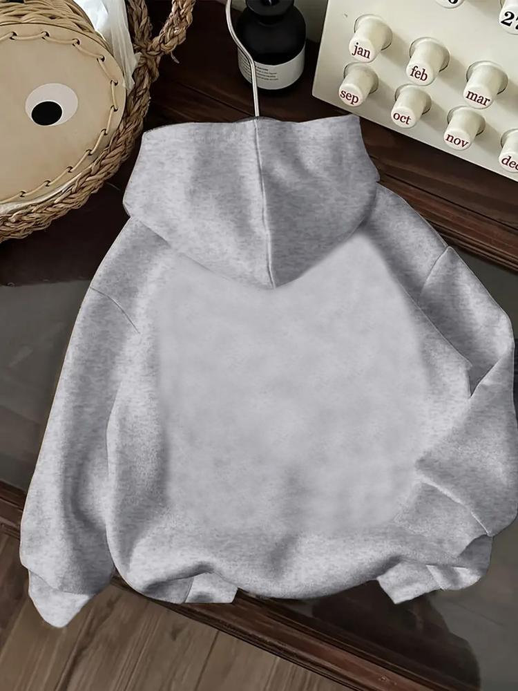 Girls' Kpop Falcon Girl Group Hoodie, Long Sleeve Casual Fitted Sweatshirt, Spring & Fall Fashion, Comfortable Graphic Print Pullover, Graphic Hoodies