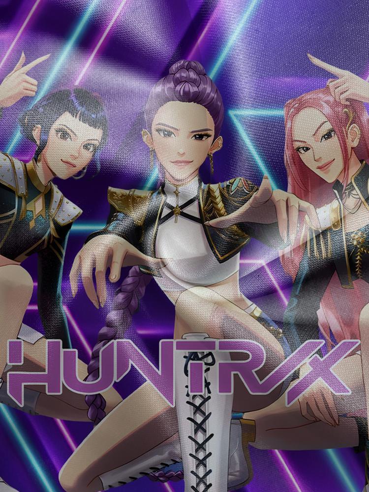 Girls Kpop Demon Hunters Series Stage Style Hoodie, Casual Fall Winter Sportswear, Durable Random Print Design, Christmas Gift