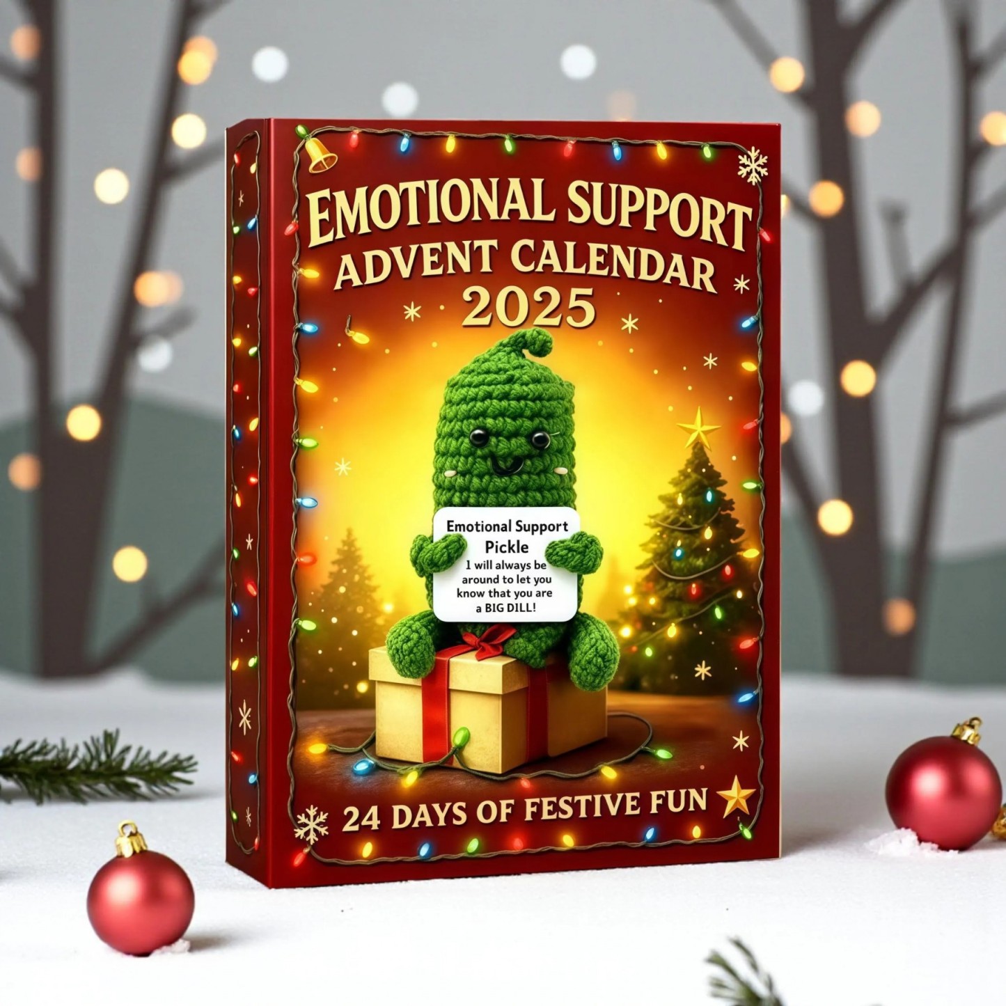 Emotional Support Advent Calendar 2025: Funny Acrylic Ornaments.