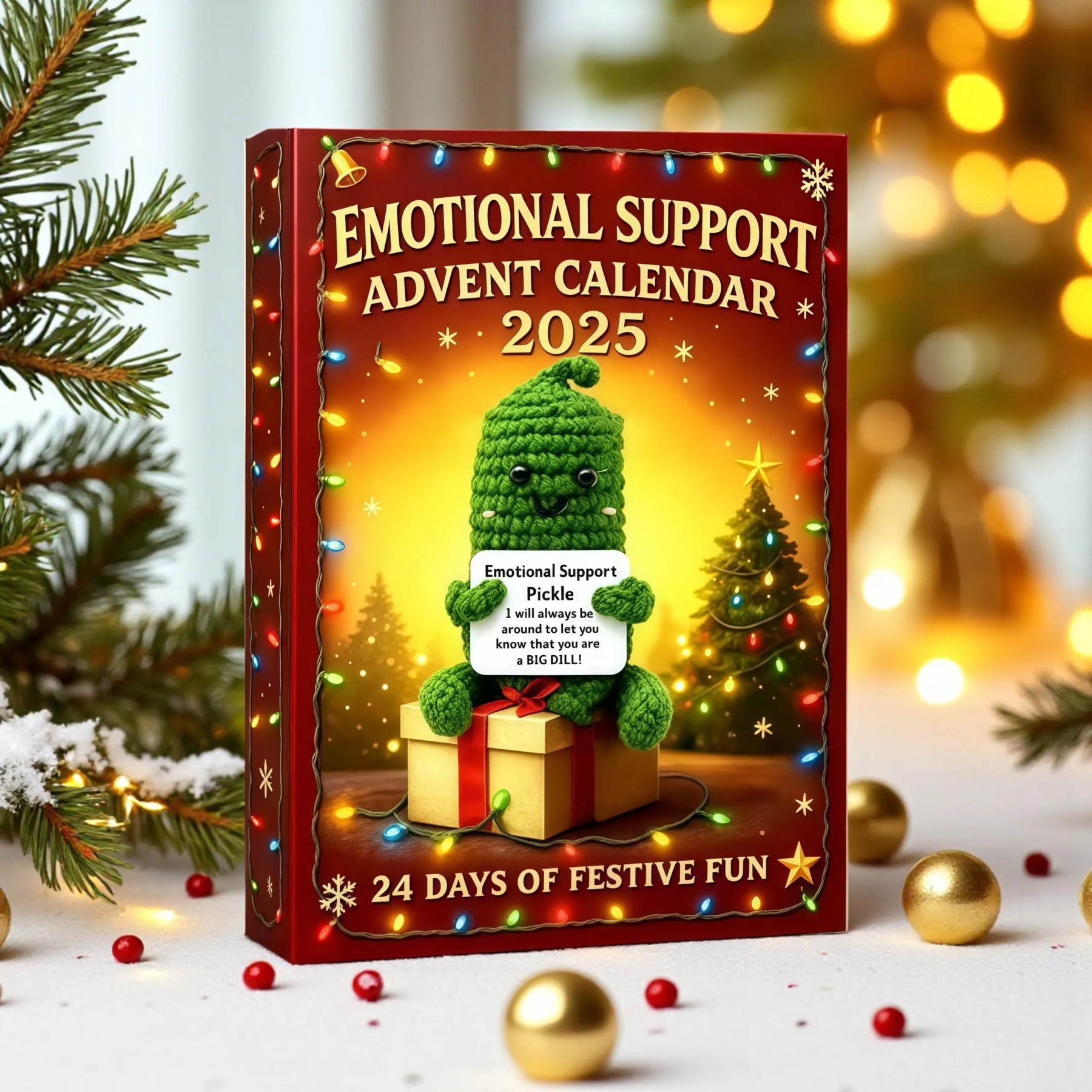 Emotional Support Advent Calendar 2025: Funny Acrylic Ornaments.