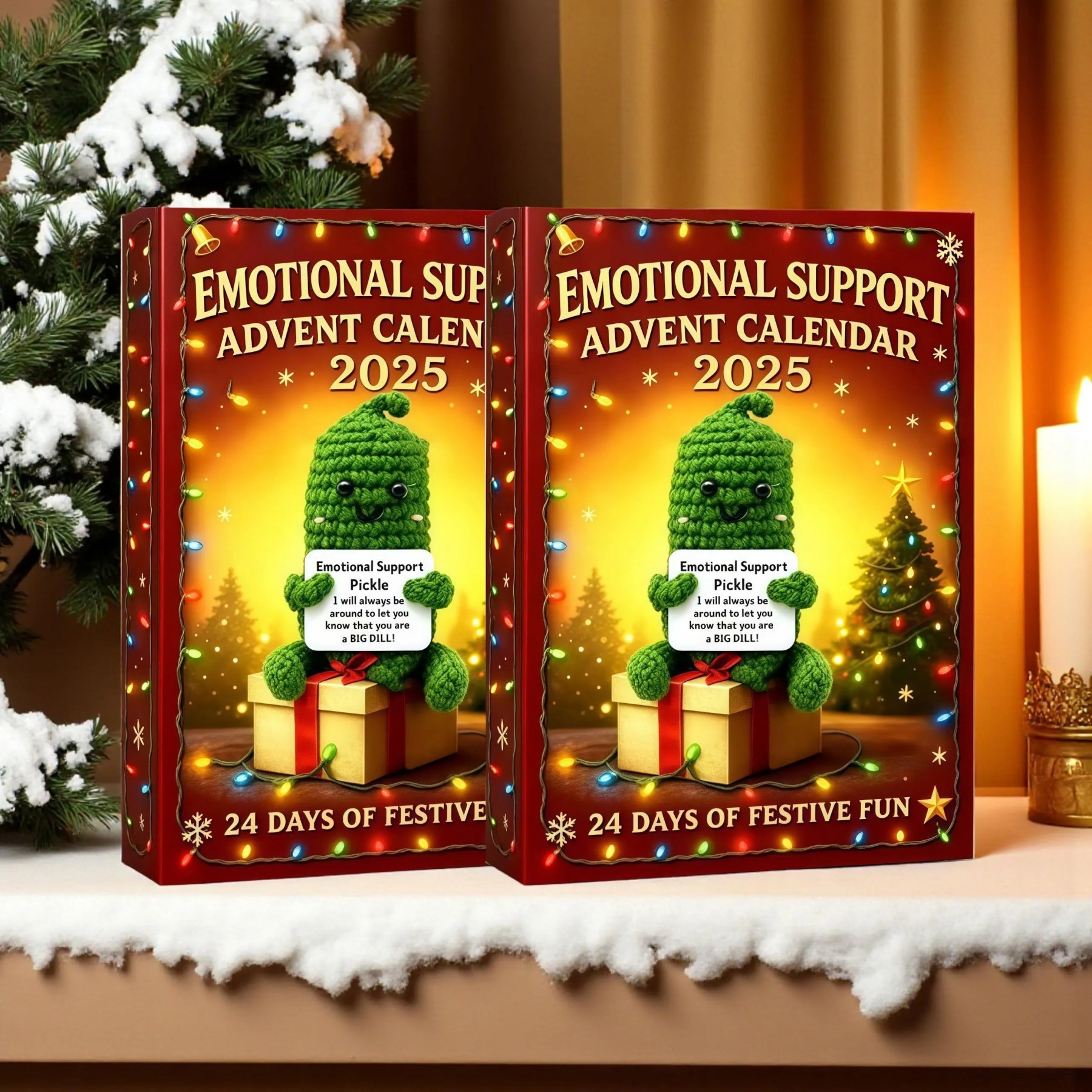 Emotional Support Advent Calendar 2025: Funny Acrylic Ornaments.