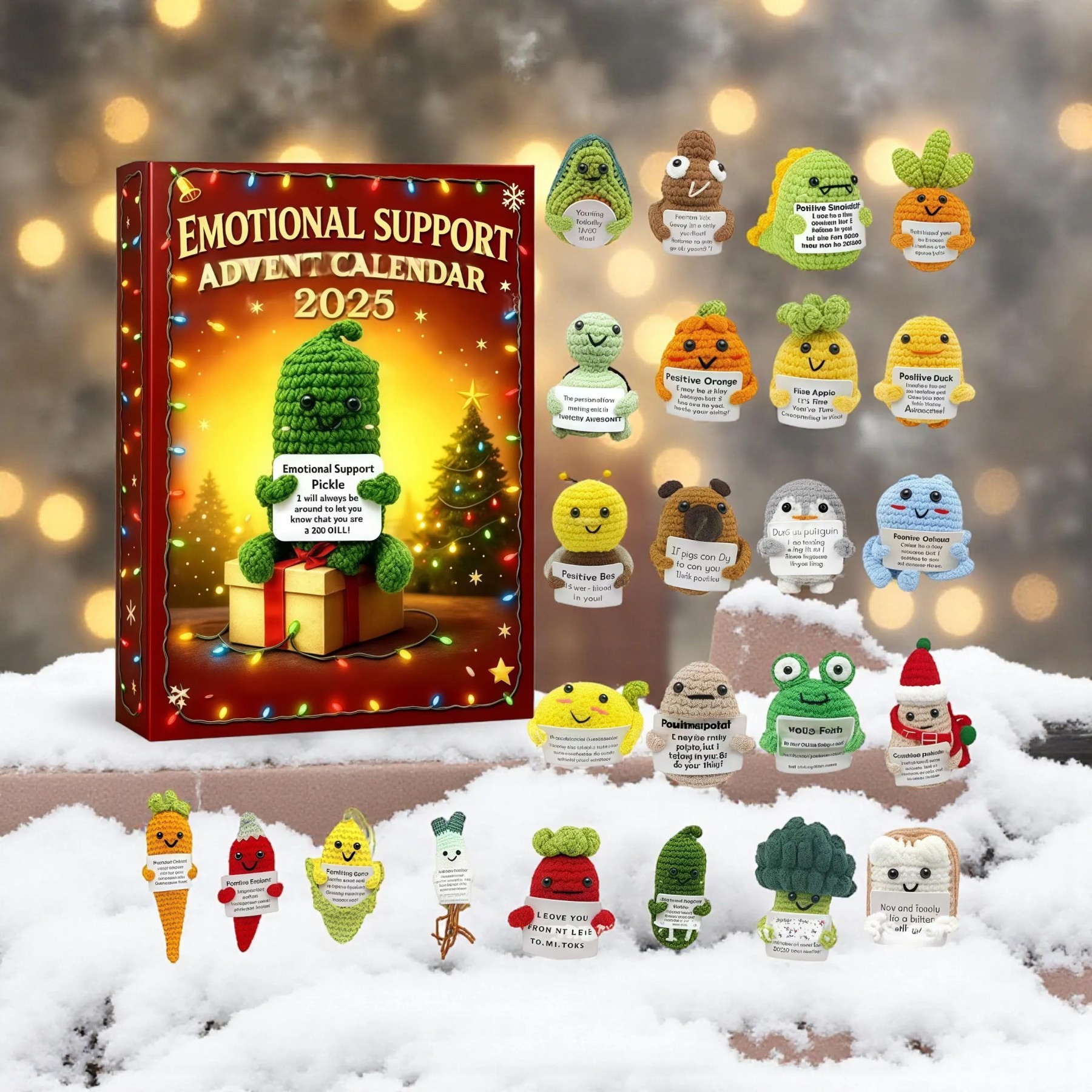 Emotional Support Advent Calendar 2025: Funny Acrylic Ornaments.