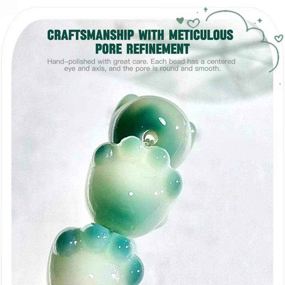 Green Cat’s Paw | Bodhi Beads Bracelet for Anxiety Relief  Natural Wood Meditation Beads for Stress Yoga Prayer Beads Spiritual Jewelry Gift for Women Insomnia Relief Handmade Buddhist Mala Beads Spiritual Gift