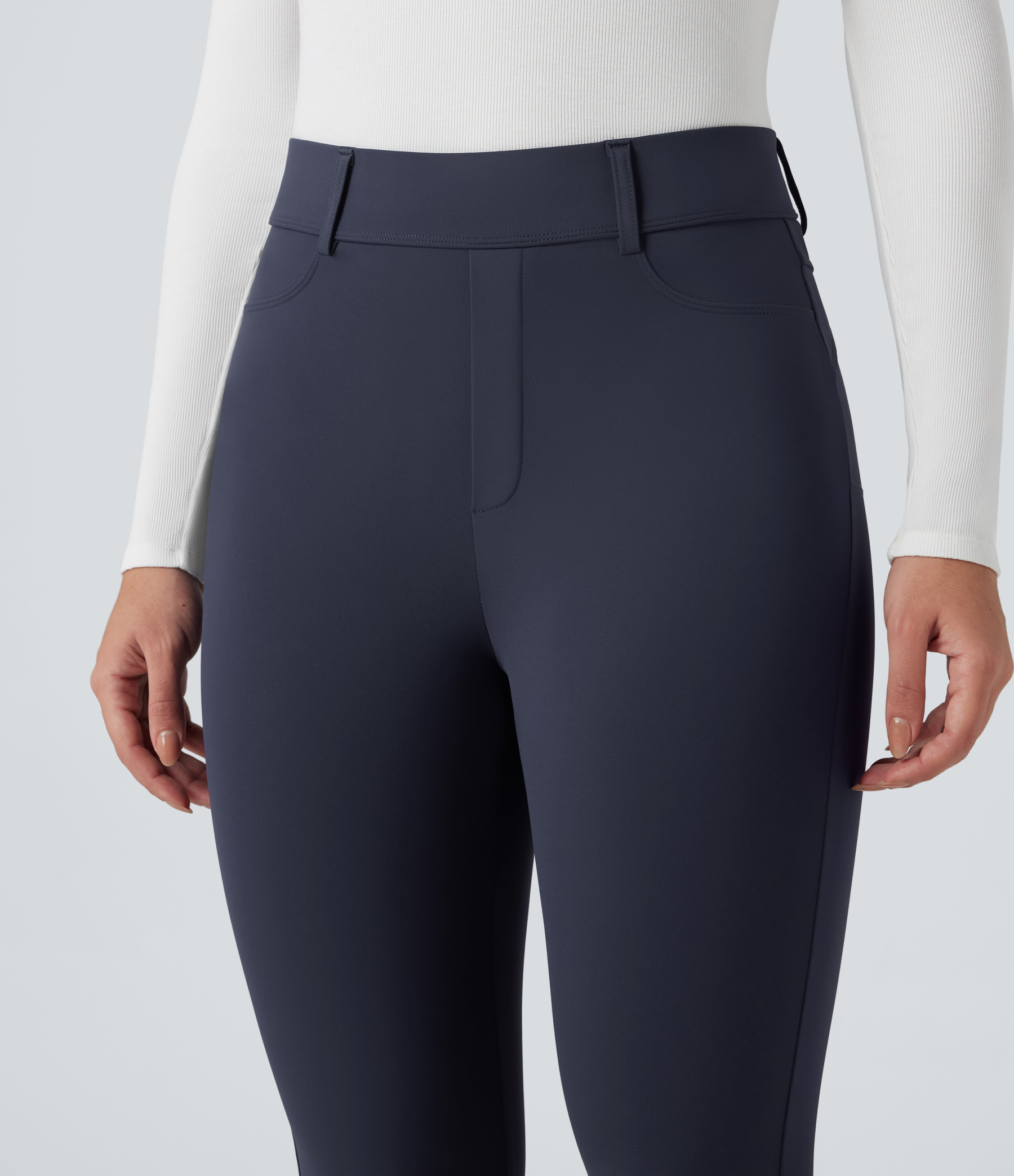 SoftlyZeroPlush Thermal High Waisted Casual 7/8 Leggings with Pockets