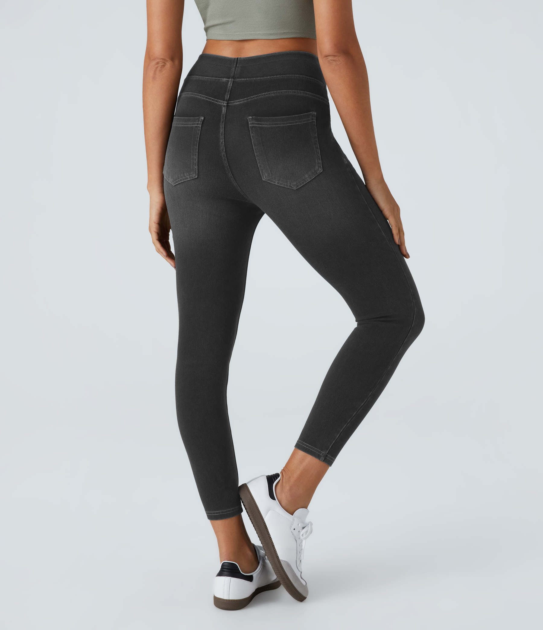 FlexHigh Waisted Pockets Denim Casual Leggings