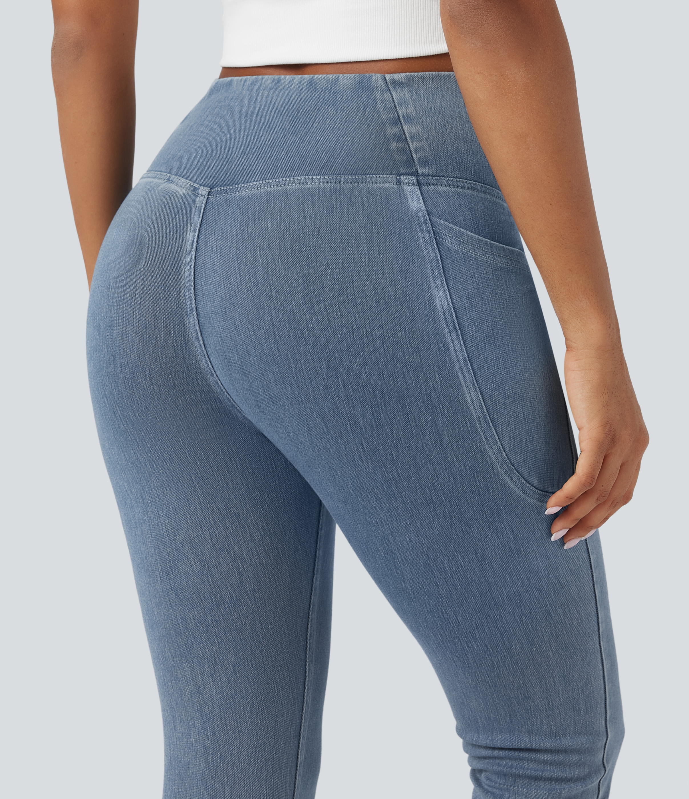 FlexCrossover Pocket Washed Denim Work Leggings