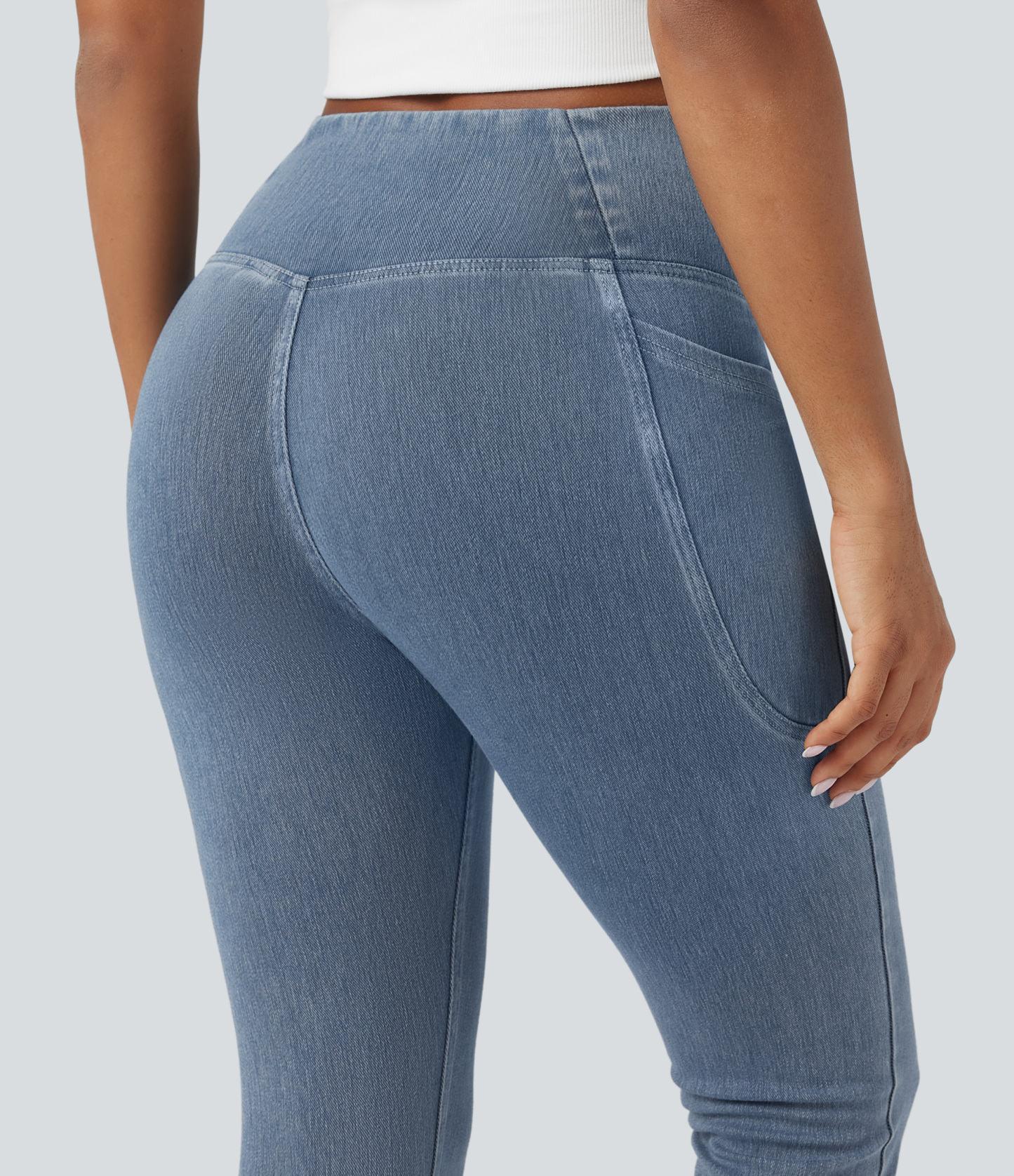 FlexCrossover Pocket Washed Denim Work Leggings