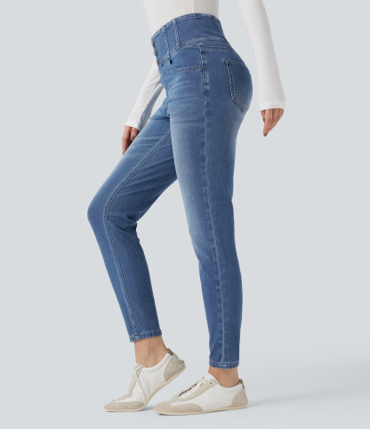 FlexHigh-waisted Casual Skinny Jeans with Pockets
