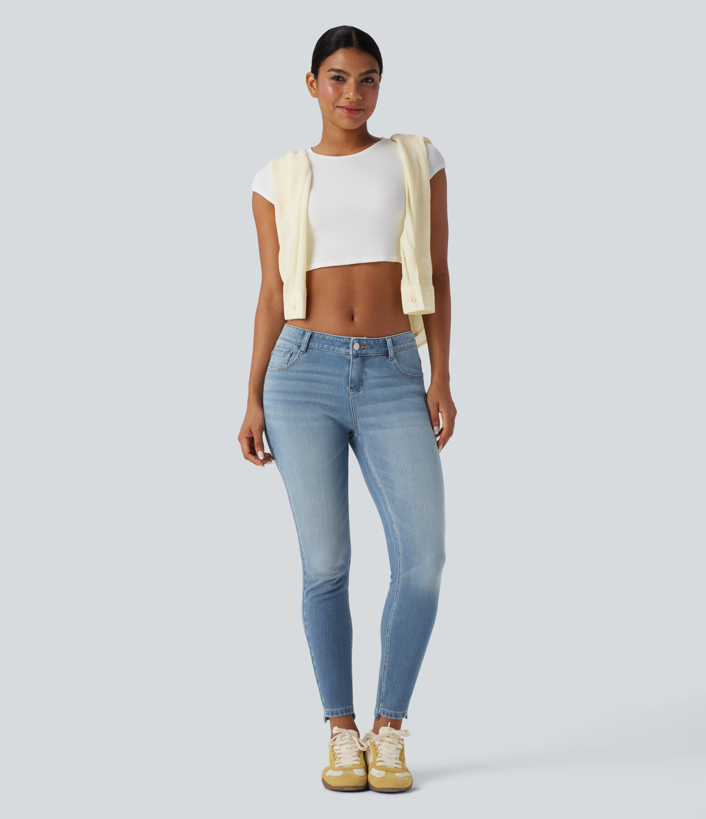 FlexLow Rise Casual Skinny Jeans with Pockets