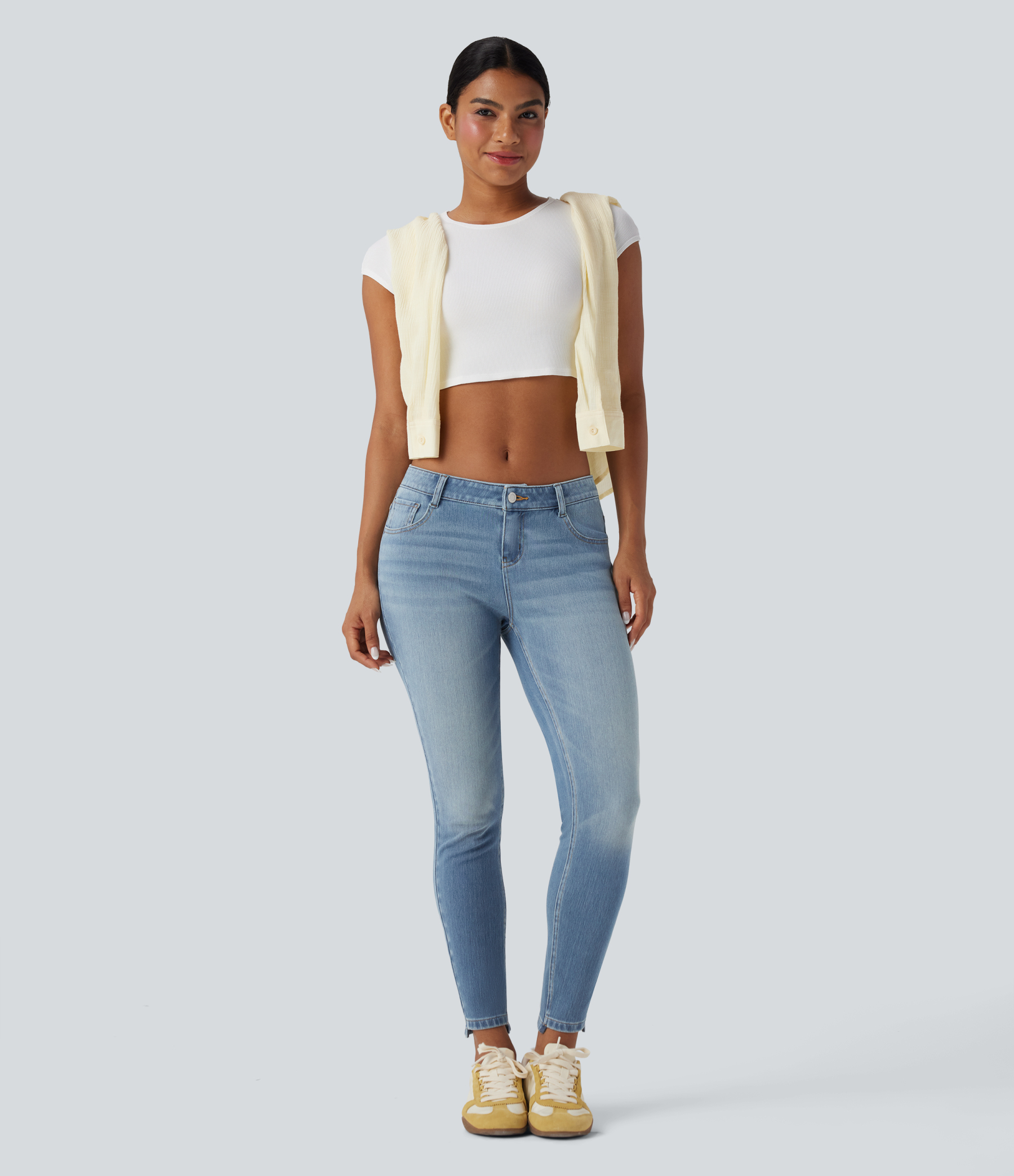 FlexLow Rise Casual Skinny Jeans with Pockets