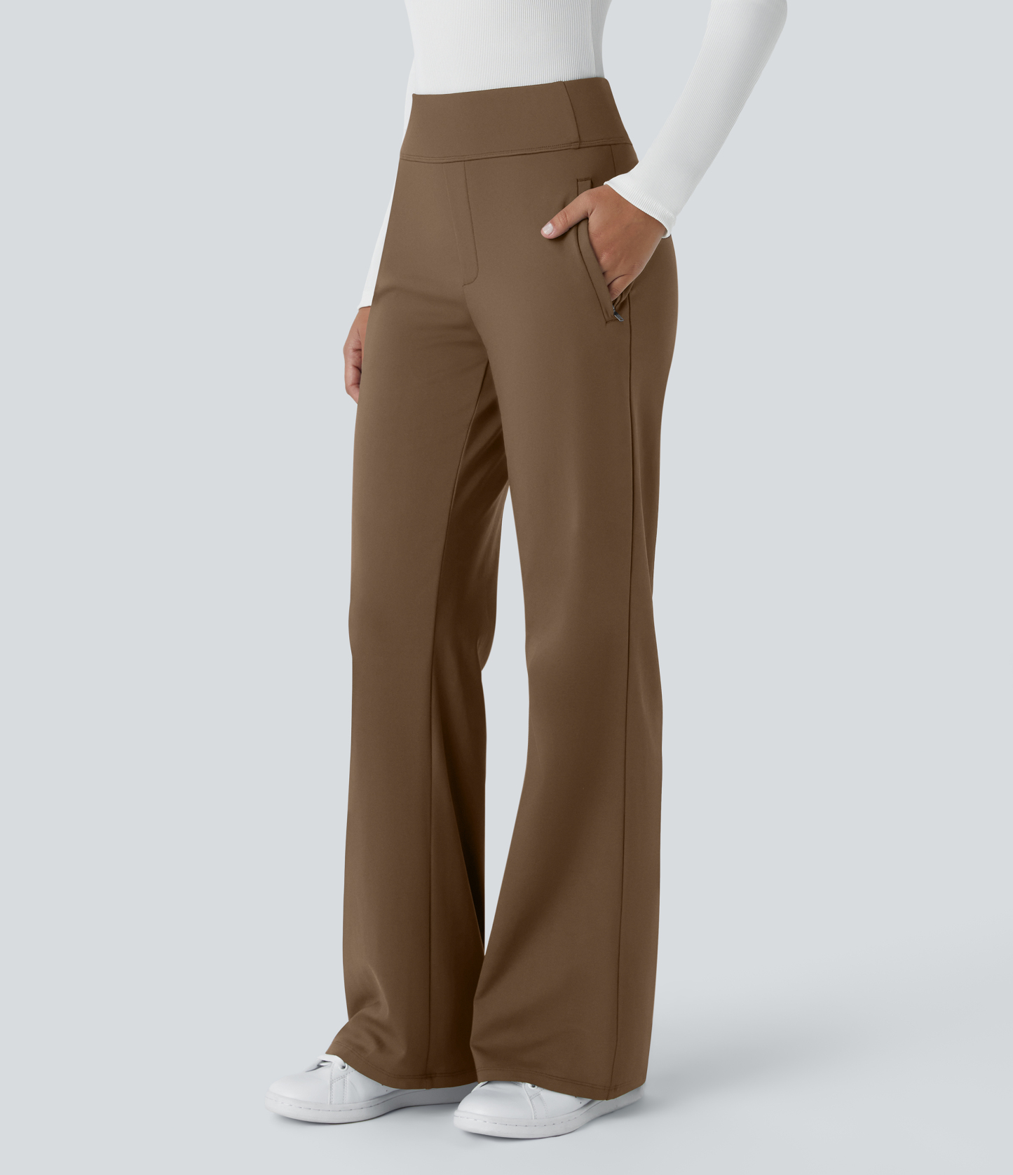FlexMid Rise Side Zipper Pocket Work Flare Pants