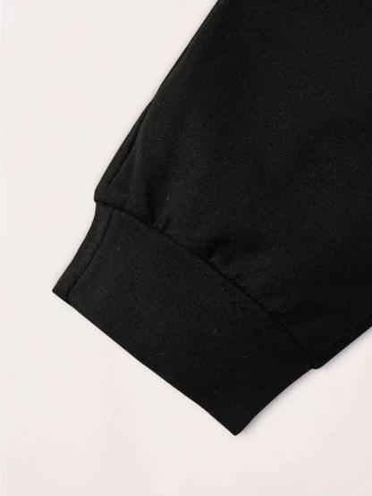 Girls' Spring & Fall Fashion Bow Print Short Sleeve T-Shirt + Sweatpants Set, Casual Comfortable for Kids, 2 Piece Set