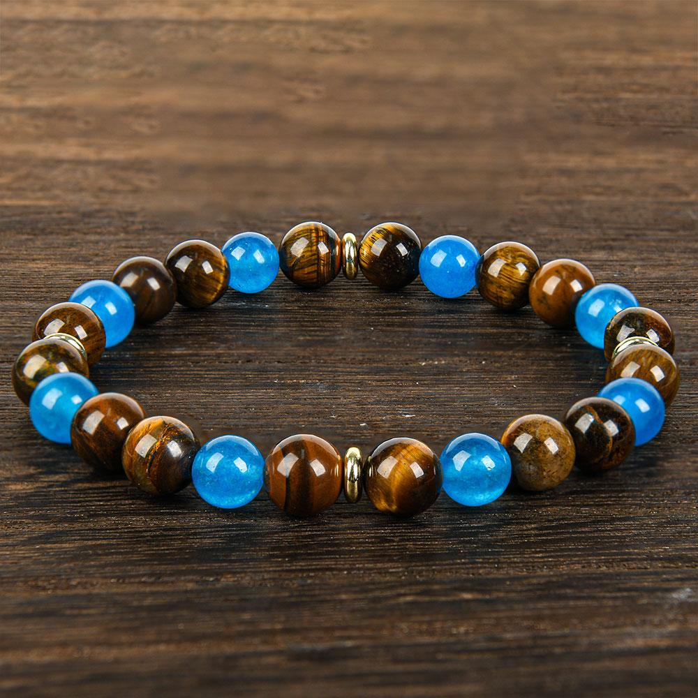 Vintage Boho Tiger Eye Stone Crystal Money Attraction Bracelet - Natural Beaded Wealth Symbol For Abundance & Prosperity, August Birthstone, Daily & Gift Occasions, Halloween Holiday - Fits All Seasons,, For Men and Women