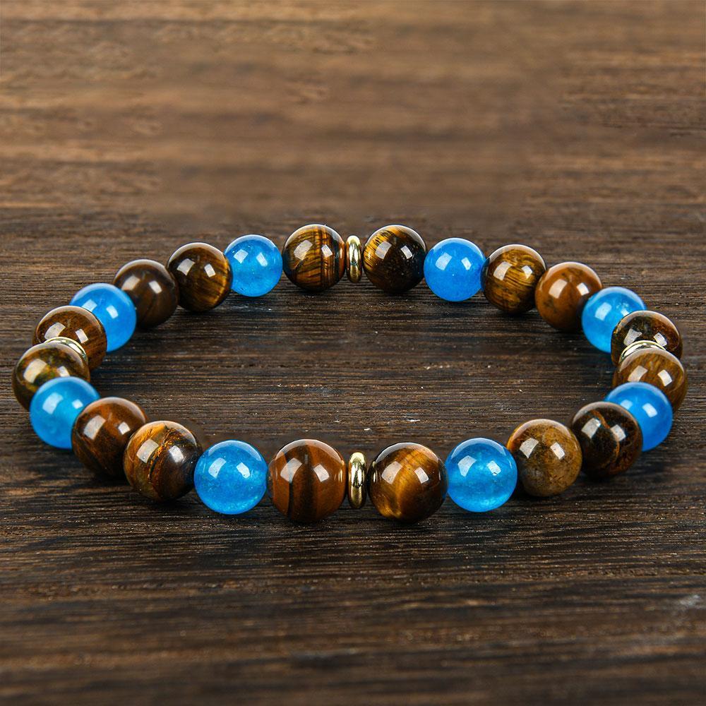 Vintage Boho Tiger Eye Stone Crystal Money Attraction Bracelet - Natural Beaded Wealth Symbol For Abundance & Prosperity, August Birthstone, Daily & Gift Occasions, Halloween Holiday - Fits All Seasons,, For Men and Women