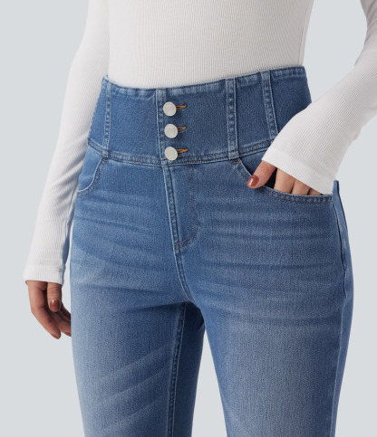 FlexHigh-waisted Casual Skinny Jeans with Pockets