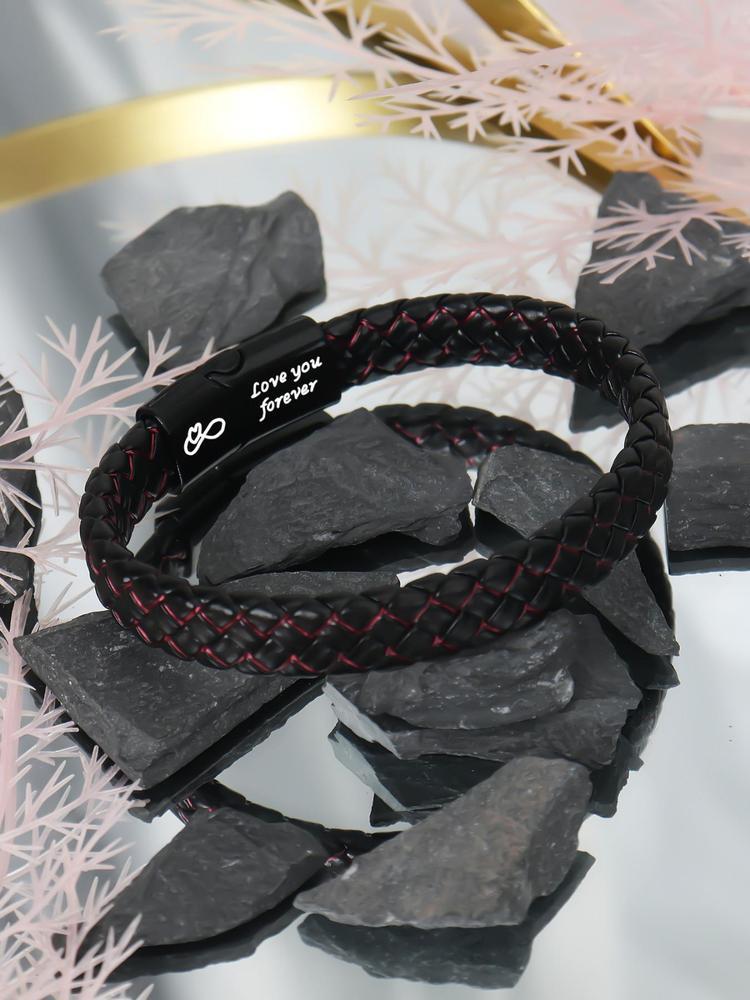 1PC Unique Christmas Gift for Man, Ideal Birthday Gifts for Man Leather Bracelets, Knotted Bracelets Jewelry for Man with Gift Card, Perfect Bracelet for Daily Wear Gift for Man