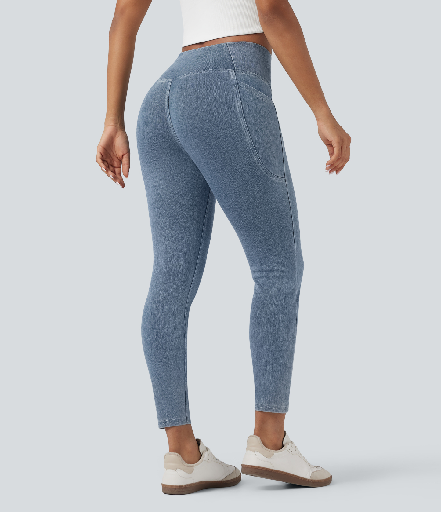 FlexCrossover Pocket Washed Denim Work Leggings