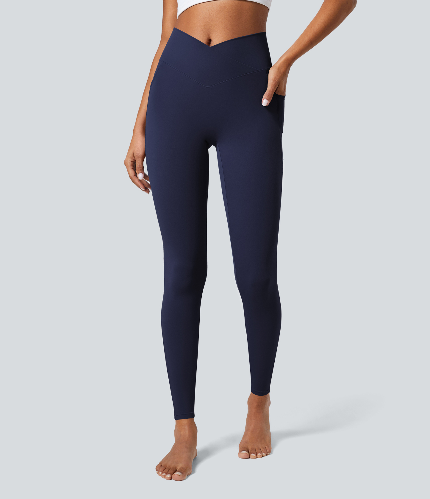 SoftlyZeroCrossover Pocket Plain Leggings-UPF50+