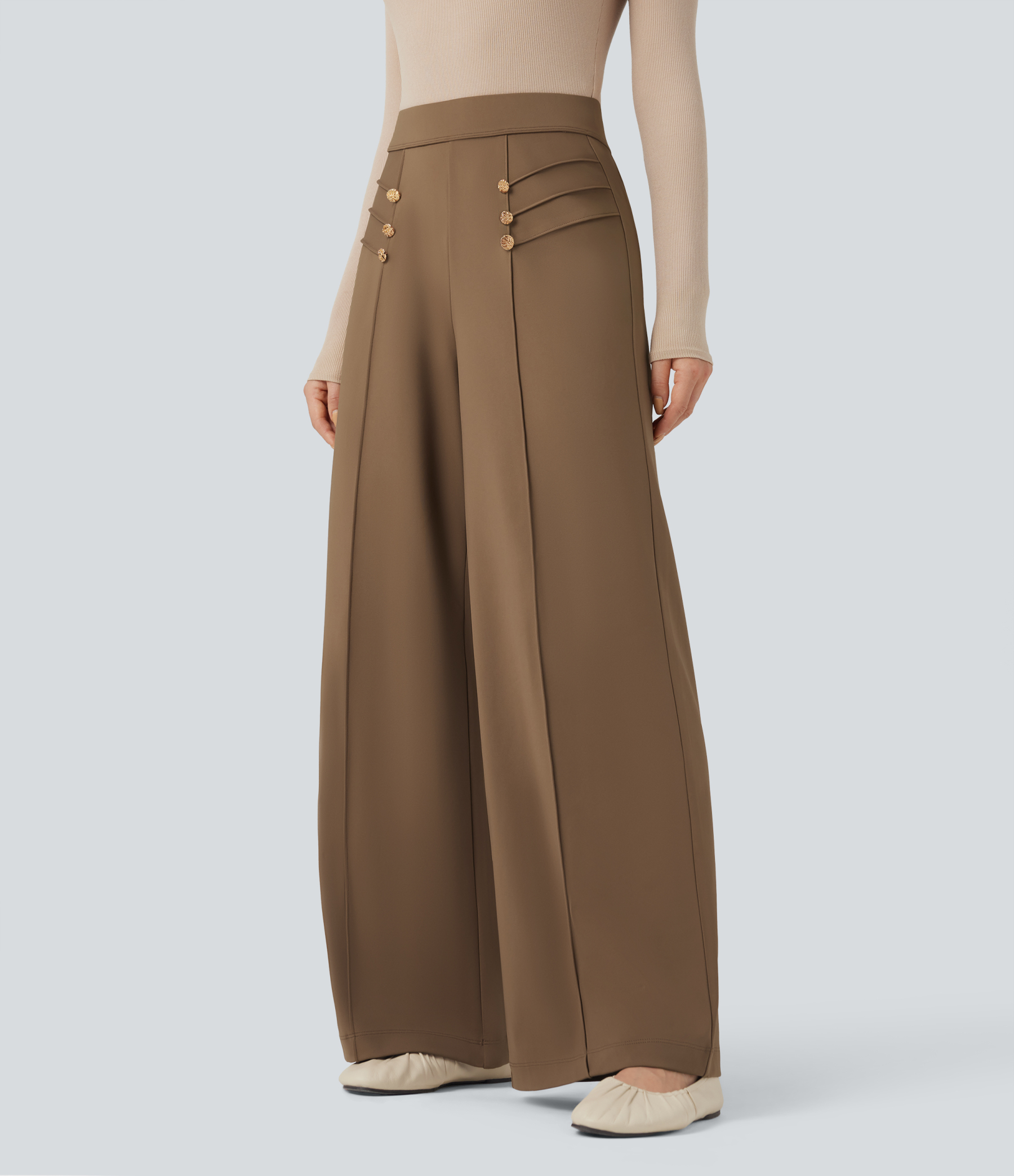 FlexHigh Waisted Work Baggy Pants with Pockets