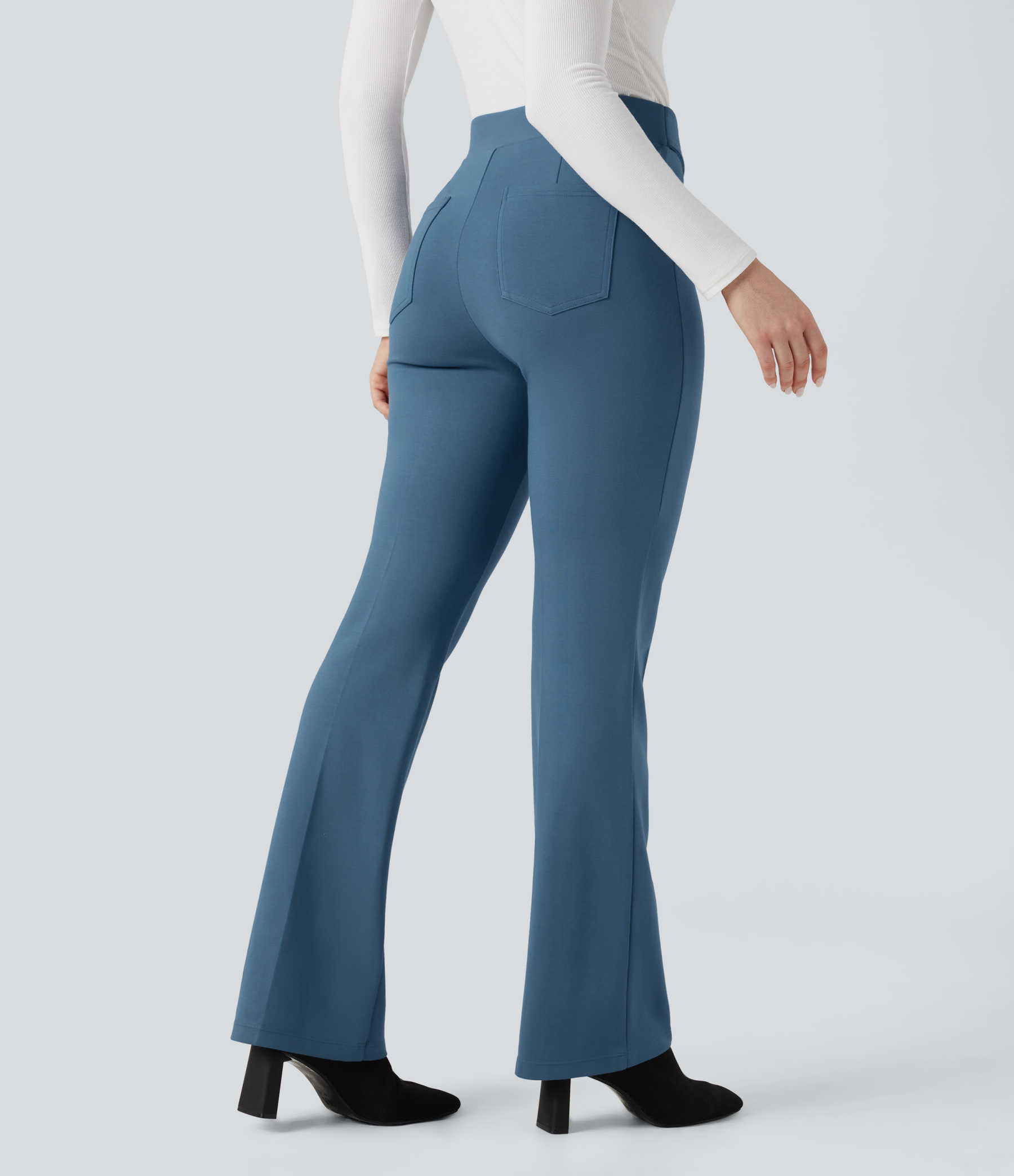 FlexHigh-waisted Work Flare Pants with Pockets