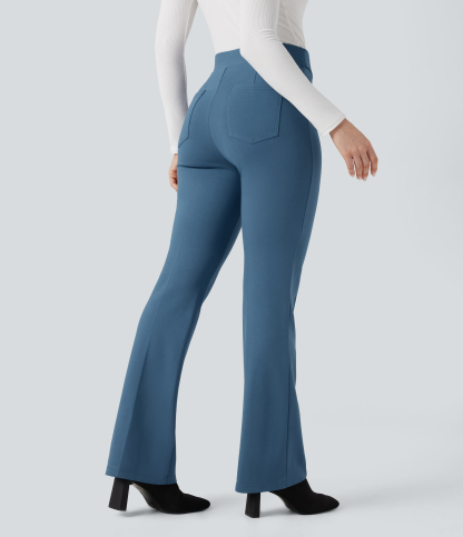 FlexHigh-waisted Work Flare Pants with Pockets