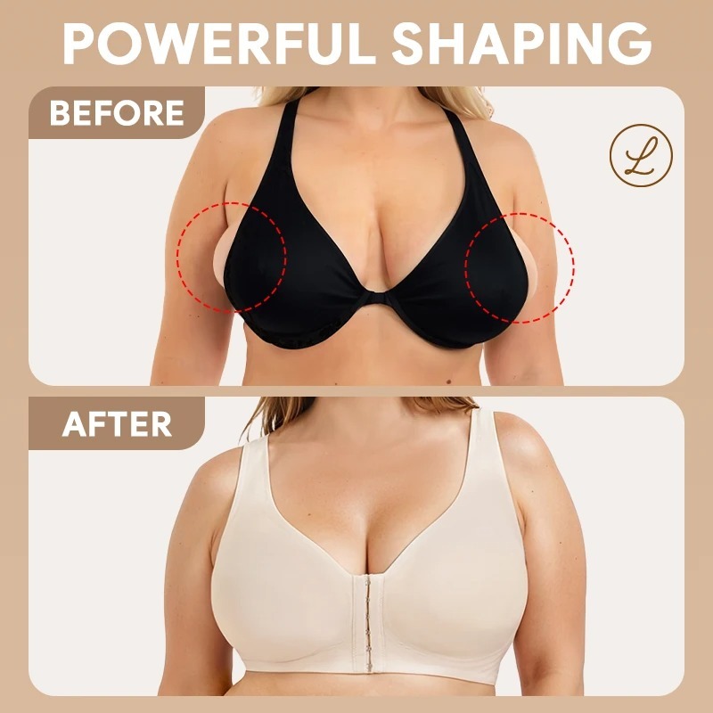 LunaHug - Seamless Front Buckle Cross Back Shaping Bra