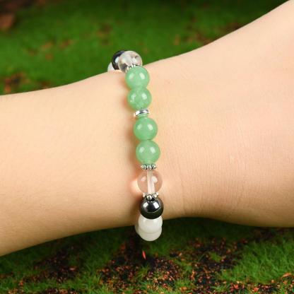 Crystal bracelet, Handmade Crystal Beads, Solid Color, Inspired Women'S And Men'S Jewelry Gift Stone Bracelet for Women, Brings Serenity & Luck - Sparkling Faux Crystal Jewelry, Infused with Prosperity Energy, Protection, Vitality